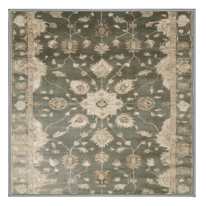Tapis brun lavable à la machine, Carré 3 pi