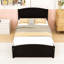 Lit plateforme simple en bois avec tête de lit et lattes-835263060