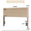 Tête de lit verticale cannelée en bois avec rangement intégré et trou pour câbles, tête de lit autoportante en chêne doré avec supports en acier réglables, tête de lit de style campagnard compatible avec les cadres de lit double et grand lit simple