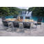 Ensemble repas d'extérieur en aluminium gris clair 9 pièces Tierney
