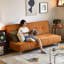Coussin orange modulaire en velours côtelé-63890110