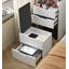 48 po Meuble-lavabo avec miroir rabattable, petit ensemble de coiffeuse avec bureau en verre et 3 tiroirs, coiffeuse pour chambre à coucher, blanc | Idée de cadeau-28238122