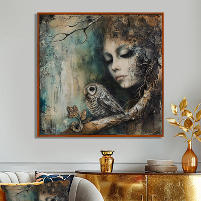 Mystery Of The Owl Portrait - Owl Animal Wall Art Living Room