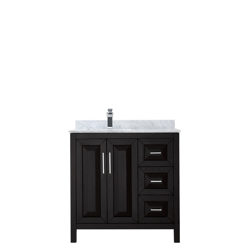 Daria 36'' W Single Vanity, Dark Brown, Polished Chrome