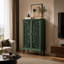 Meuble d'appoint haut avec portes et rangement, vitrine à double porte sculptée de style campagnard avec tablette réglable et pieds tournés-168703769