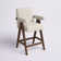 Brittnie 25.5" Full Back Walnut Wood Upholstered Counter Stool With Arms