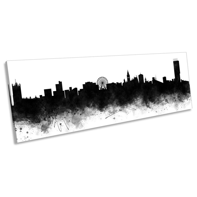 Manchester City Skyline - No Frame Panoramic Print on Canvas, 30.48cm H x 91.44cm W x 2cm D