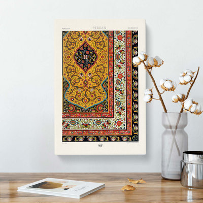 A Floral Persian Pattern by Albert Racinet - Wrapped Canvas Print