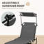Outsunny 2 Piece Folding Sun Loungers with Canopy Garden Chairs-1144787928