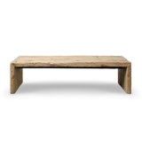 Approx.60 Inches Rustic Vintage Waterfall Coffee Table Weathered Natural