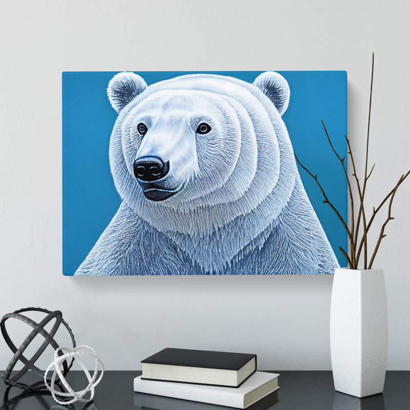 Edgy Polar Bear - Wrapped Canvas, 35cm H x 50cm W x 3cm D