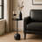 Modern Metal 25"H Drink Table in Black Finish with Round Top Accent Table