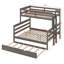 Lit superposé simple au-dessus de grand lit en bois avec lit gigogne Wood-1447502569