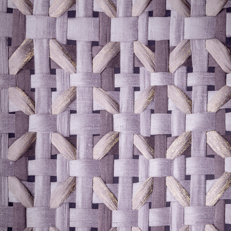 Pepper Shimmer Finish Octogonal Honeycomb Seta Wallpaper Roll, Purple