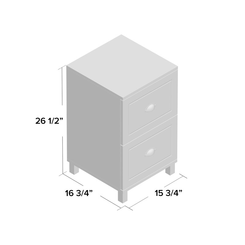 Brodan 15.75'' Wide 2 -Drawer File Cabinet, Antique White