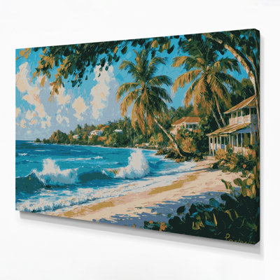 Art mural sur toile, villes bleues de la Barbade