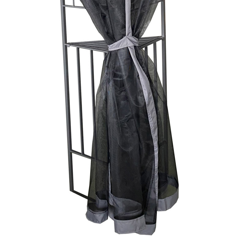 Gazebo de patio en acier de 10 pieds de largeur x 10 pieds de profondeur, Gris