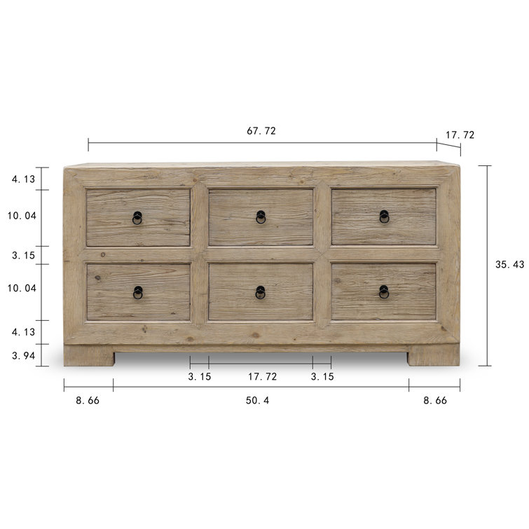 Capri Four Doors Tall Sideboard Weathered Natural Pine Warm Wood Tone  101x18x43H - Lilys Living