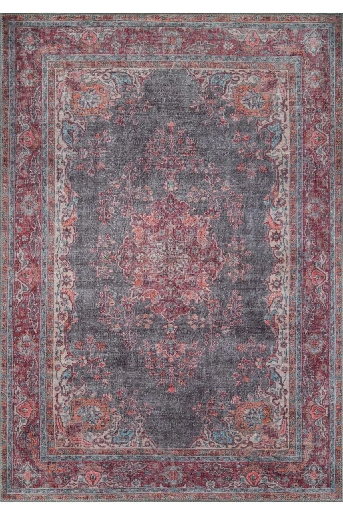 Bungalow Rose Blues Vintage Pattern Woven Base Decorative Multicolored ...