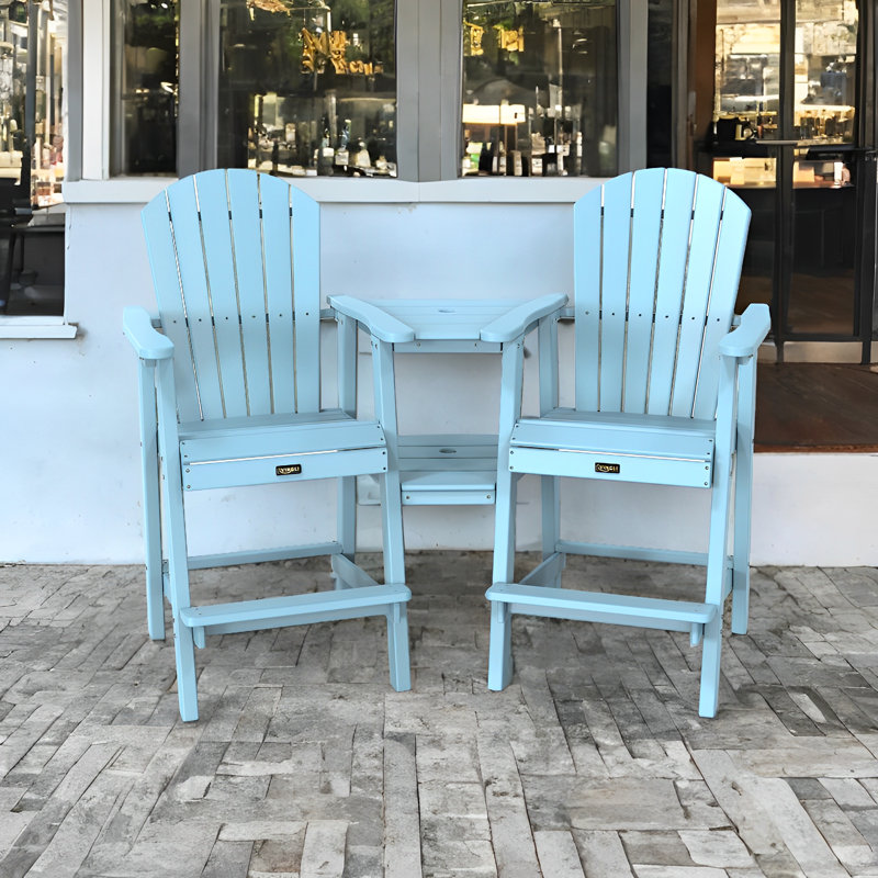 Tabouret de bar d'extérieur 28,3 po Cayse, Bleu