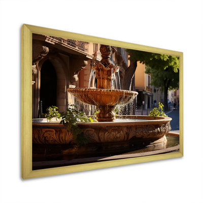 Fontaine sur la côte d'azur sur toile