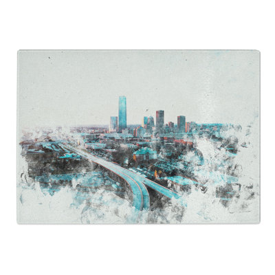 Tempered Glass Oklahoma City Skyline Chopping Board