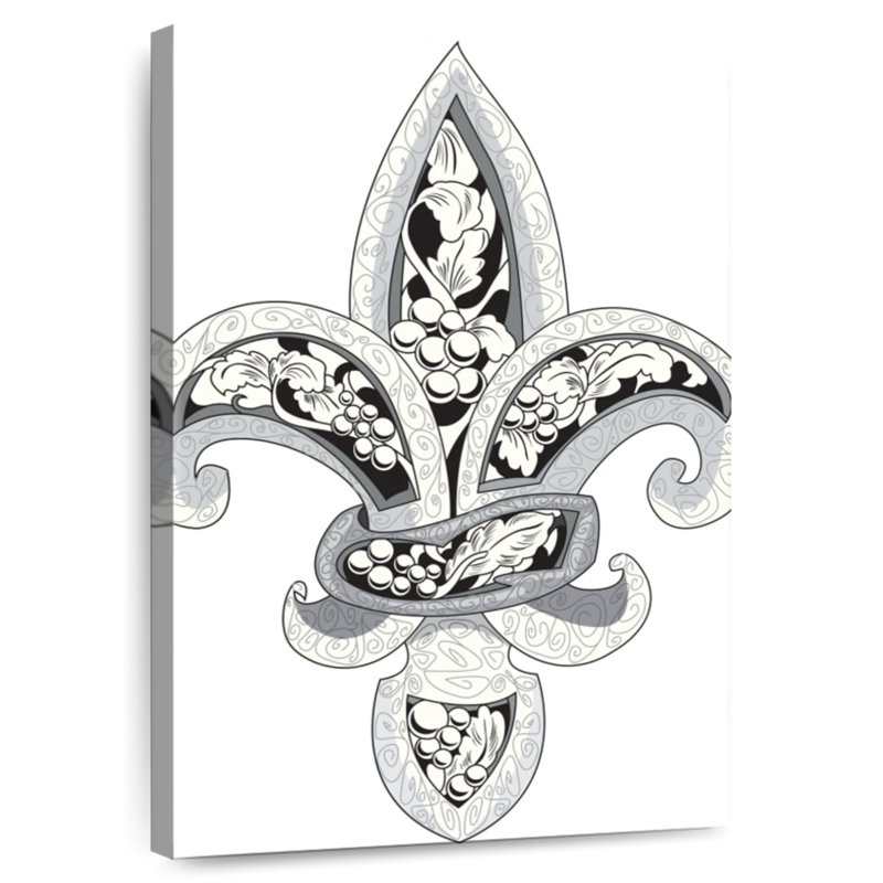 Fleur de lys ornée Kerner, H 30 po x l 20 po