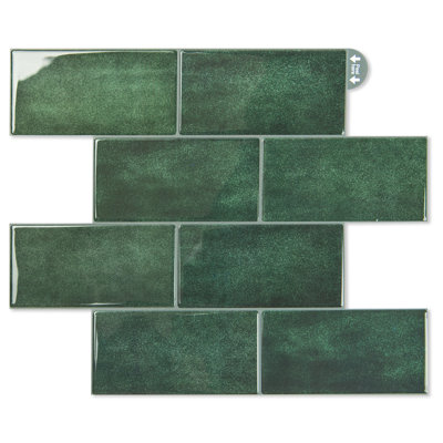 10.6''x12.6'' Peel and Stick Backsplash,Self-adhesive Subway Tile for Kitchen Bathroom(Set of 10)