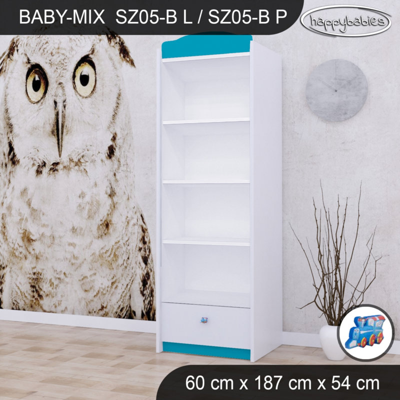 Choo-choo 1 Door Wardrobe, Bluee