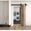 Porte de grange coulissante pliante en bois massif et mélamine de style K avec trousse de quincaillerie - assemblage facile nécessaire-115664194-115584609