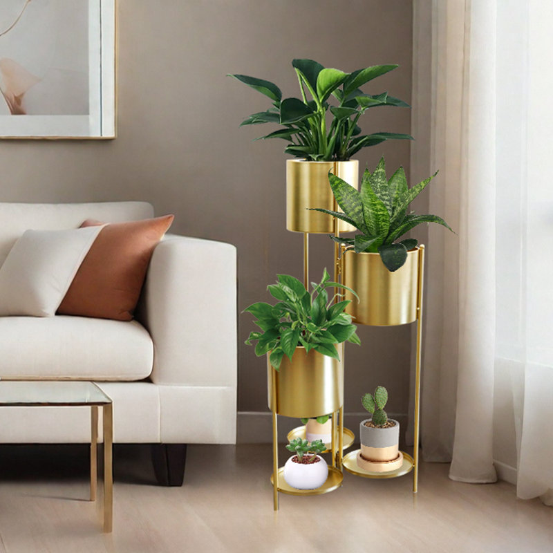 Support pour plante à fleurs 6 niveaux, Doré