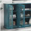 Meuble télé 63 po, buffet, armoire de rangement, bleu sarcelle