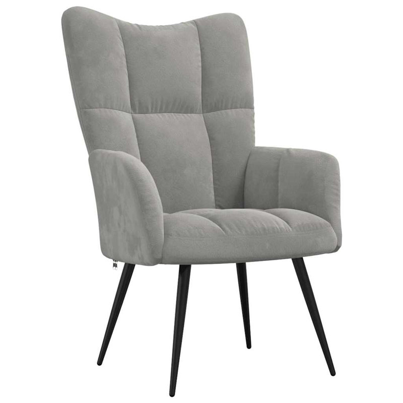 Horald Upholstered Armchair, Light Gray Polyester