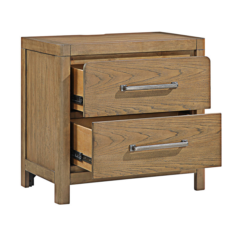 Table de chevet avec tiroirs et prises USB