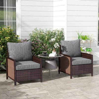 4-Piece Patio Chair Cushion And Back Pillow Set, Seat Replacement Patio, Cushions Set For Outdoor Garden Furniture, Gray, Chair