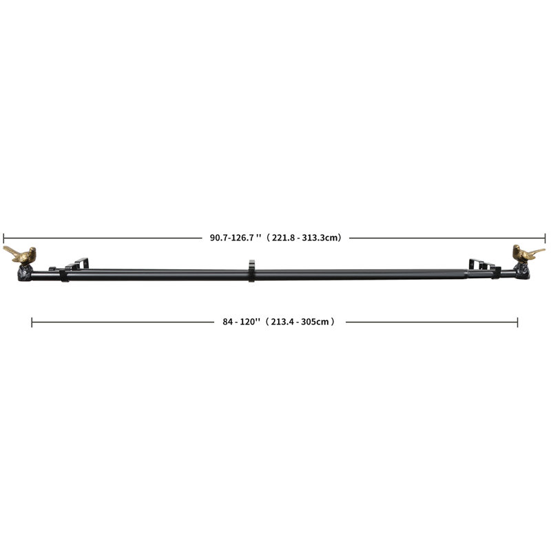 Tringle à rideaux double réglable 1 po, Or renaissance, 84" - 120"