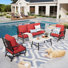 Tapasi 5-7 - Person Patio Conversation Set with Rocking Lounge Chairs & Optional Ottoman