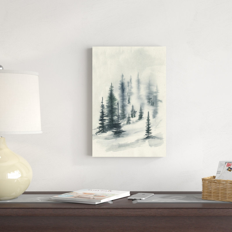 Misty Winter II by Jennifer Goldberger - Wrapped Canvas Painting, 18" H x 12" W