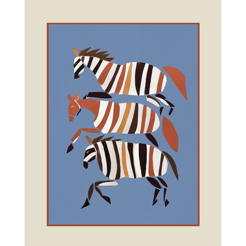 Chevaux de course rayés, H 21,75 po x l 17,75 po