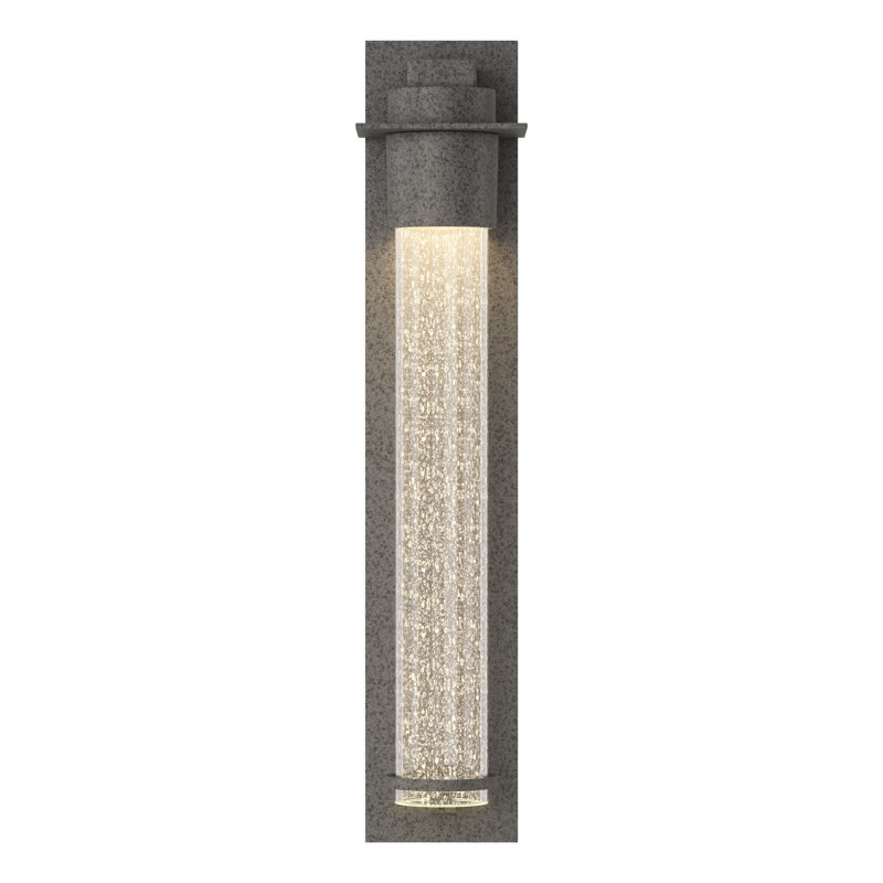 Plafonnier encastré d'extérieur Airis, Fer naturel, Transparent avec grains, H 24,3 po x l 5 po x P 5,2 po