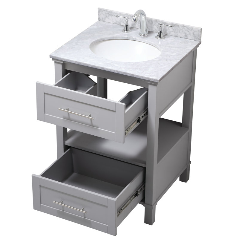 Ensemble de meuble-lavabo simple 25 po Audrit, Gris