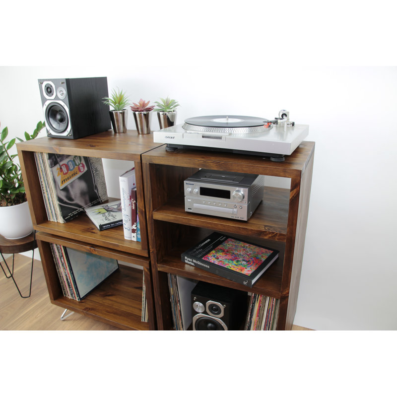 Deluxe Wooden Multimedia Open DVD/CD Shelf