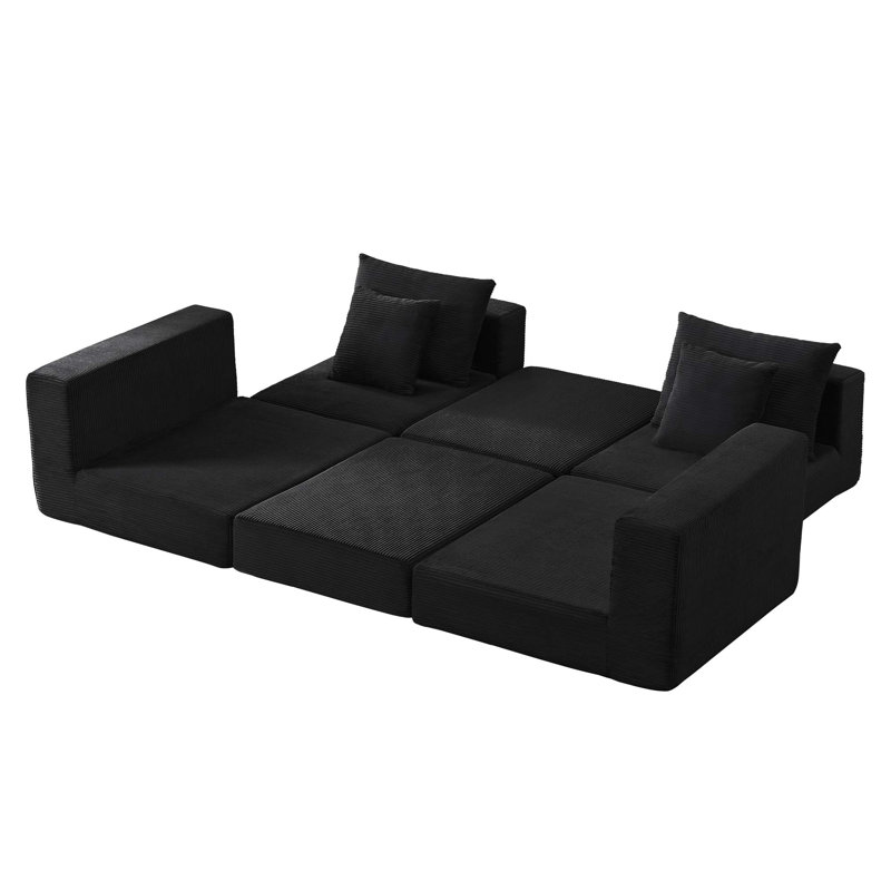 Canapé modulaire sans os avec méridienne en L sans siège