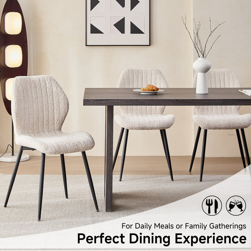 Encinitas 127cm H Upholstered Metal Side Chair, Beige