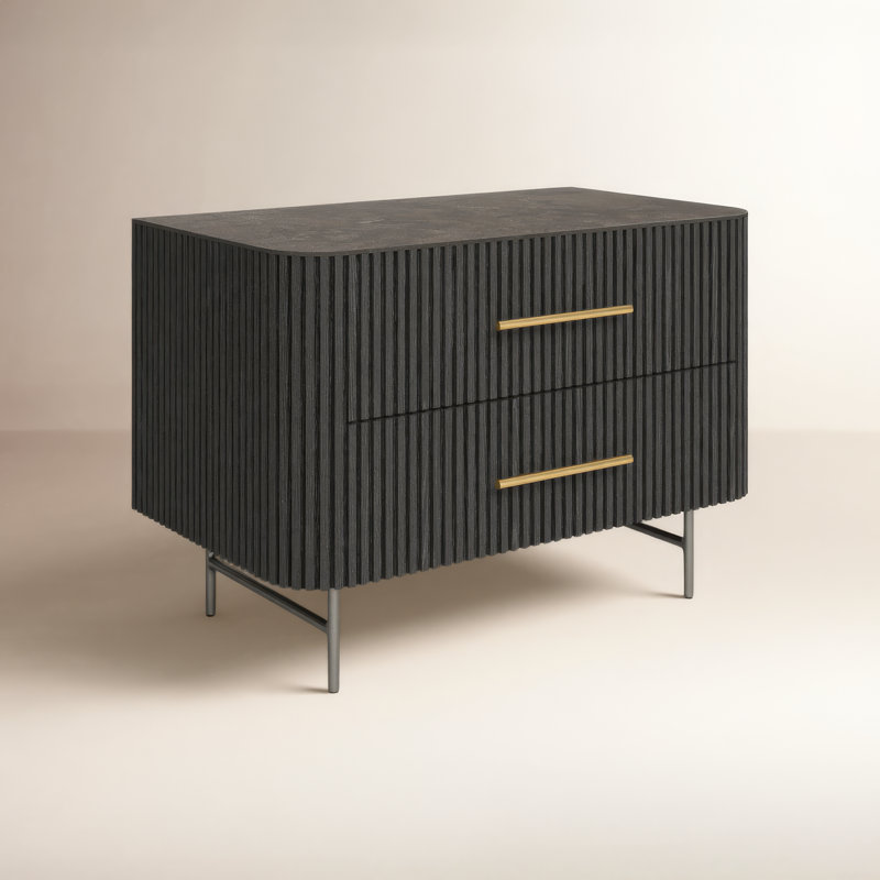 Fletcher 2 - Drawer Nightstand, Black