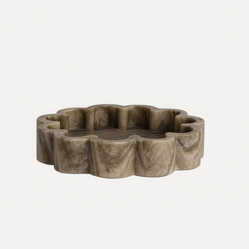 Plateau en marbre côtelé Montana Organic III, L 6,3 po x P 7,5 po x H 1,55 po