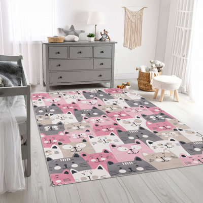 Eco-Friendly Area Rug, 100% Polyester, 31.5 x 47.2 inches | 650 g/m², 0.16 in Pile Height | Antibacterial, Non-Slip PVC Dot Underside | Machine Washable, Perfect for Living Room & Bedroom Decor