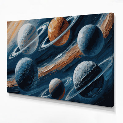 Space Jupiters moons Grey Canvas Wall Art