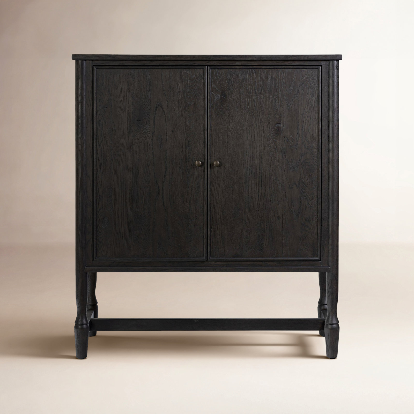 Bari Bar Cabinet, Cracked Smoked Black