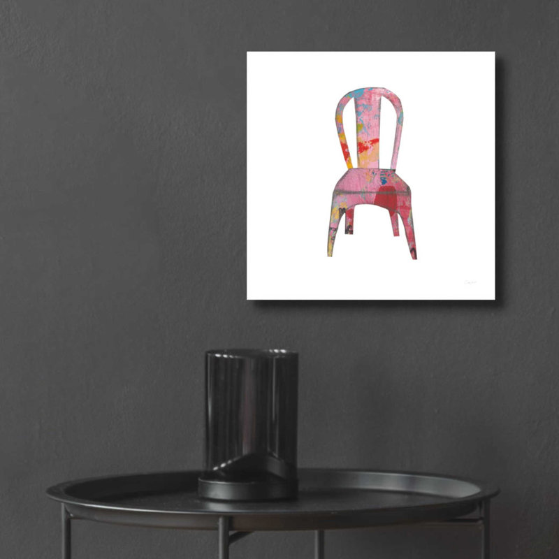 «Mod Chairs I» par Courtney Prahl, art mural en verre acrylique, H 12 po x l 12 po x P 0,13 po